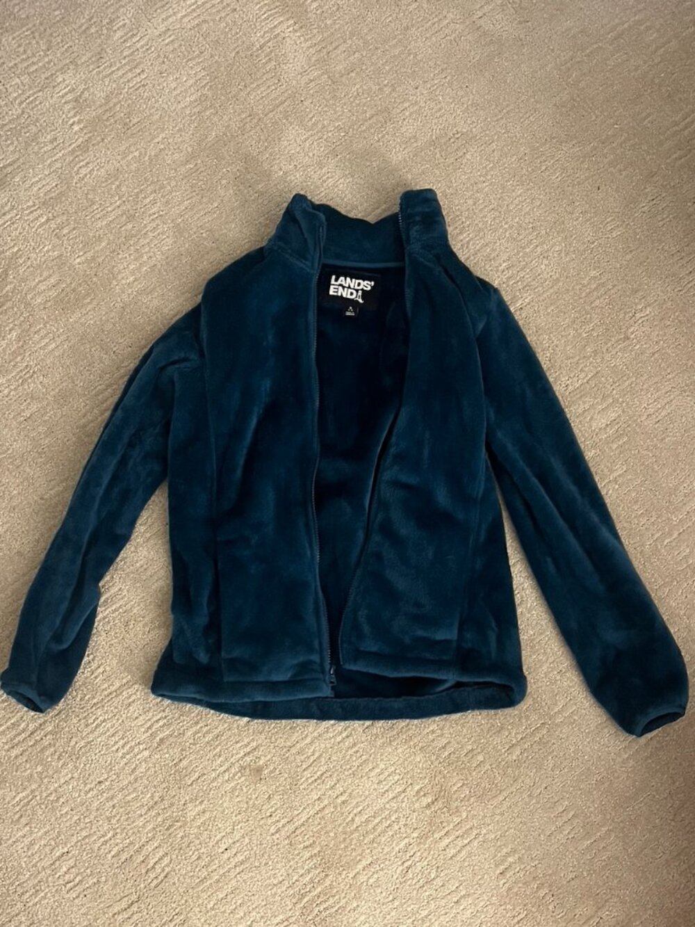 Lands End Teal Fleece Jacket
